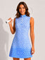 Avrane Bryony Court Dress - women's gradient diamond print tennis dress in blue