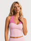 Avrane The Selene Scalloped Halter Top - women's padded two-tone halter crop top