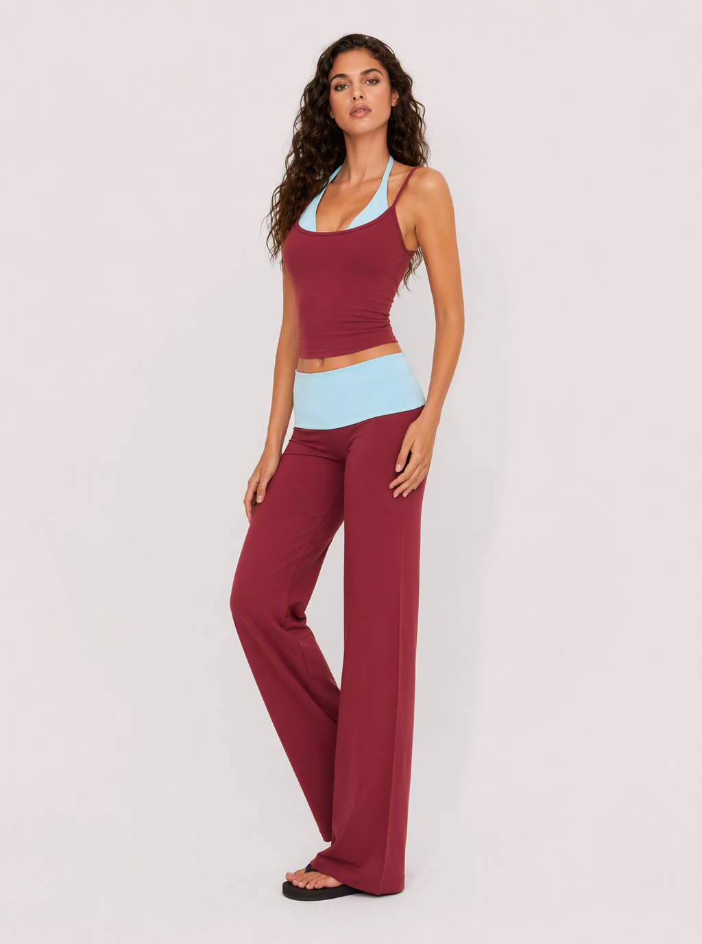 Avrane The Tessa Padded Color-Block Set - women's padded faux-layer color-block stretch set in red blue, blue yellow, navy red, black yellow, navy yellow