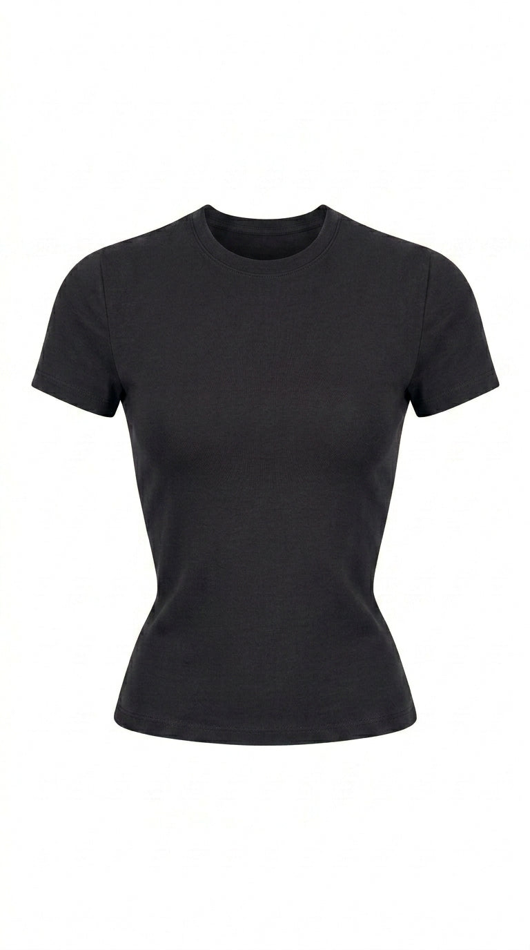 Avrane Hallie Crew Neck Crop Tee