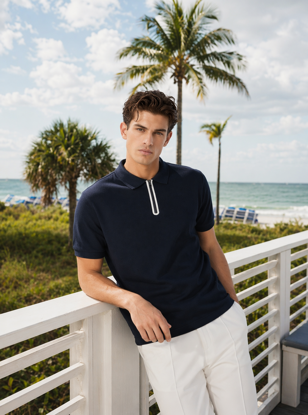 Avrane The Milo Men’s Zip Polo Shirt