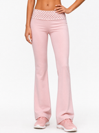 Avrane Noa Polka Dot Flared Active Pants - women's polka dot flared performance pants