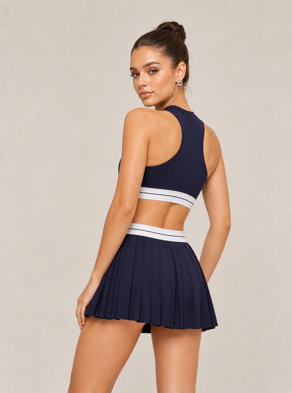 Avrane The Lucienne Pleated Skort - women's contrast-waist pleated court skort