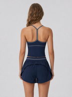 Avrane Camille Layered Short Active Set - women's removable-pad tank and layered short set