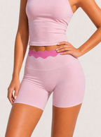 Avrane The Solene Wave-Waist Short Bottom - women's high-rise contrast biker shorts