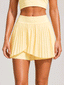 Avrane Maisie Pleated Skort - women's asymmetrical layered pleated tennis skort in yellow