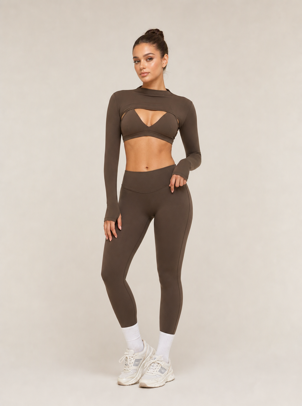 Avrane The Genevieve Cutout Top - women's long-sleeve cutout bra-layer crop top