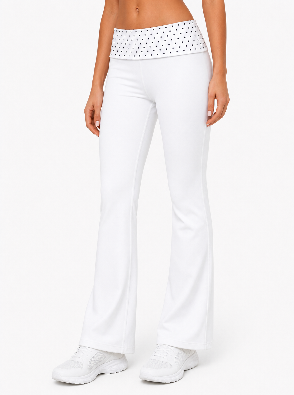 Avrane Noa Polka Dot Flared Active Pants - women's polka dot flared performance pants