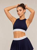 Avrane The Annika Contrast-Band Top - women's contrast-band high-neck cropped tank