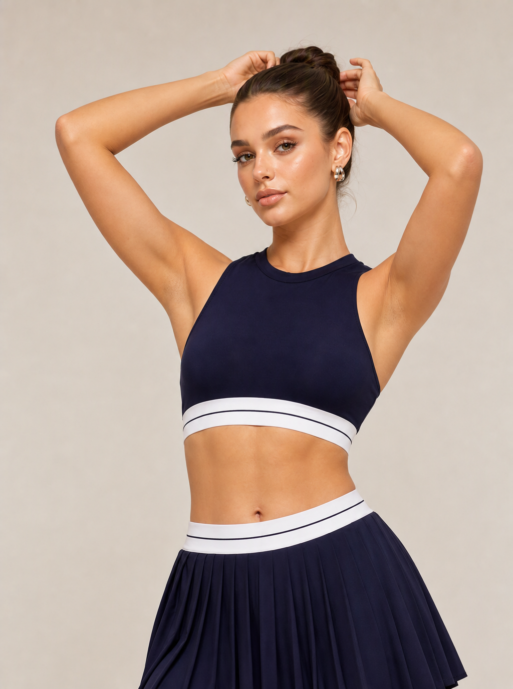 Avrane The Annika Contrast-Band Top - women's contrast-band high-neck cropped tank