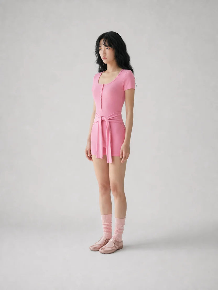 Avrane Elodie Wrap Tie Mini Dress