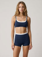 Avrane The Maelle Contrast-Trim Short Set - women's square-neck bra top and shorts