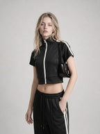 Avrane Rylee Short Sleeve Zip Jacket Top
