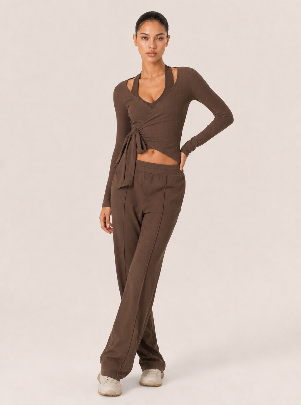 Avrane The Evelina Three-Piece Set - women's three-piece cutout shrug bra and legging set