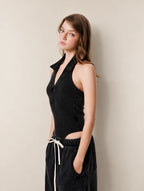 Avrane Polly Halter Bodysuit Top