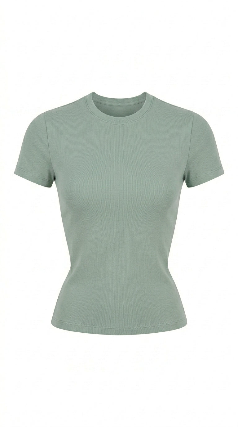 Avrane Hallie Crew Neck Crop Tee