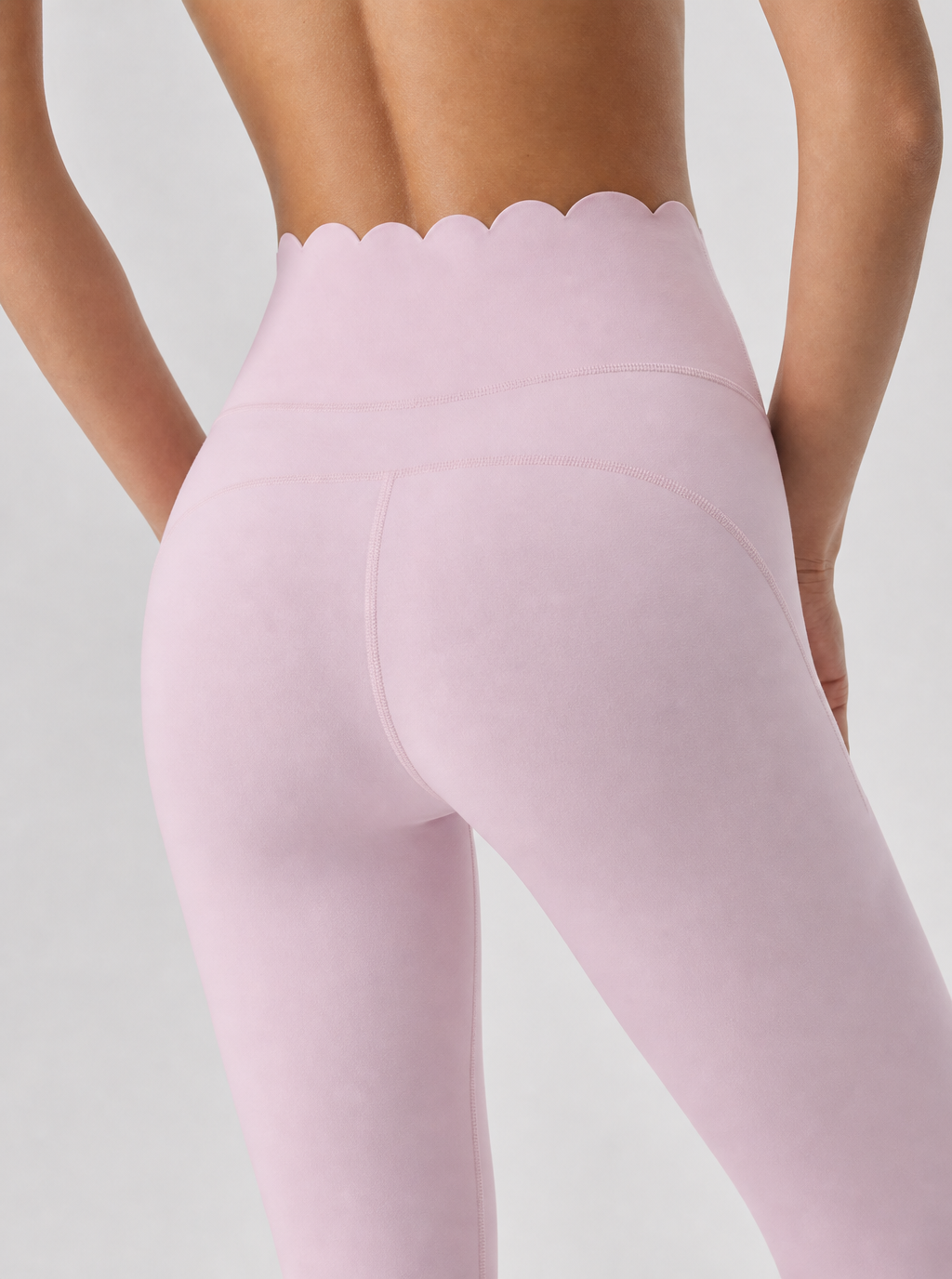 Avrane The Noemi Scalloped Ankle Bottom - women's high-rise scalloped leggings