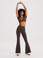 Avrane The Imogen Cross-Waist Bottom - women's high-rise cross-waist flared pants