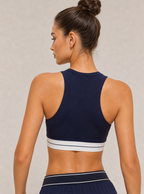 Avrane The Annika Contrast-Band Top - women's contrast-band high-neck cropped tank