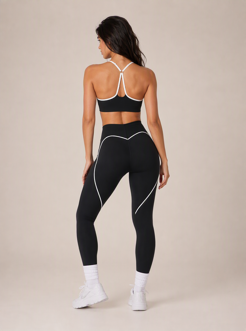 Avrane The Nerissa Heart-Contour Pant - women's high-rise contrast-piped legging