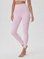Avrane The Noemi Scalloped Ankle Bottom - women's high-rise scalloped leggings
