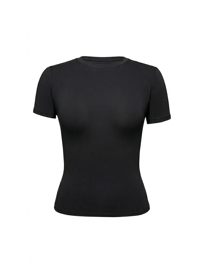 Avrane Barbara Crew Neck Crop Tee