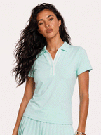 Avrane Juliana Club Polo - women's slim-fit tennis polo with contrast stripe trim in mint green