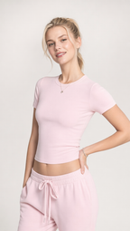 Avrane Hallie Crew Neck Crop Tee