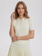 Avrane The Reese Contrast-Collar Polo Top