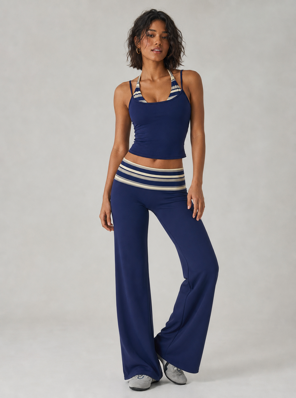 Avrane The Elodie Printed Pant - women's nylon-blend pant in polka-dot and stripe print options