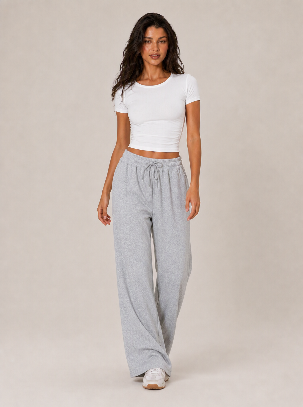 Avrane The Leonie Jacquard Wide-Leg Pant - women's textured drawstring lounge pant