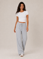 Avrane The Leonie Jacquard Wide-Leg Pant - women's textured drawstring lounge pant