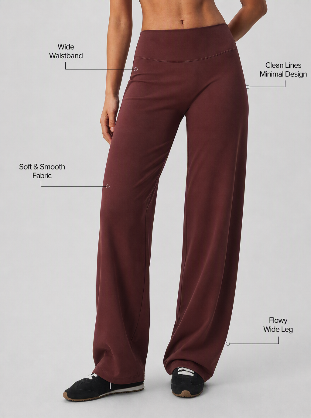 Avrane Avery Brushed Wide-Leg Performance Pants - women's brushed wide-leg stretch performance pants