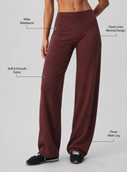 Avrane Avery Brushed Wide-Leg Performance Pants - women's brushed wide-leg stretch performance pants