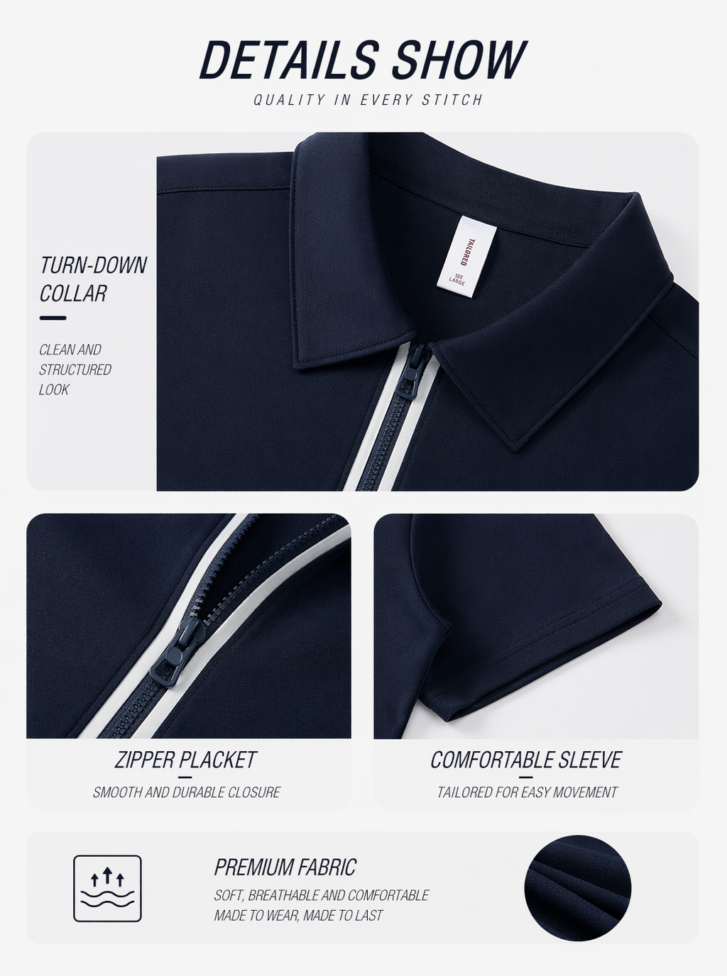 Avrane The Milo Men’s Zip Polo Shirt