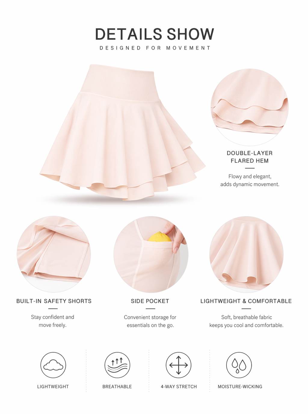 Avrane The Brynn Layered Tennis Skort