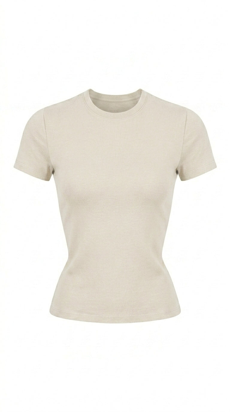Avrane Hallie Crew Neck Crop Tee