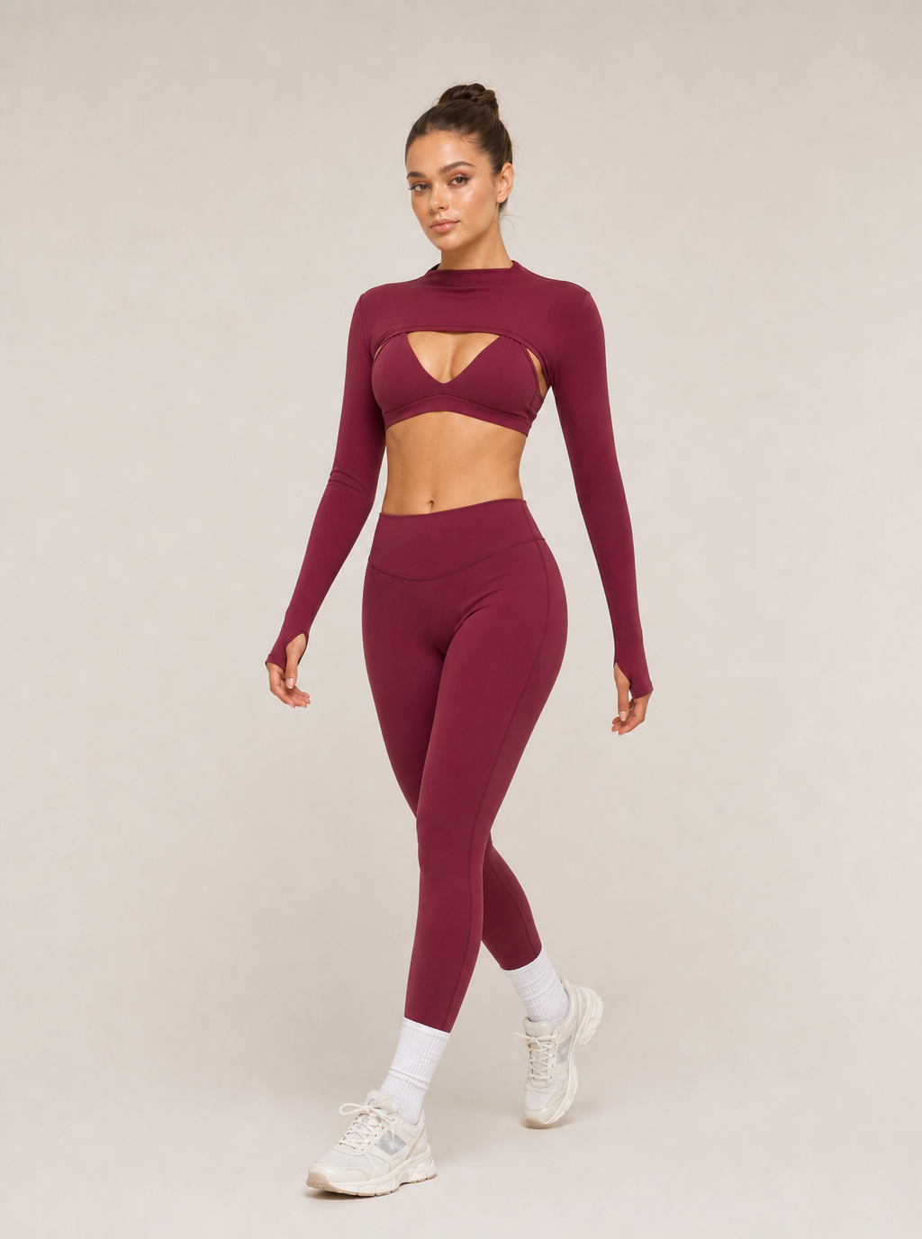 Avrane The Genevieve Cutout Top - women's long-sleeve cutout bra-layer crop top
