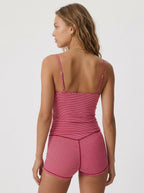 Avrane The Aveline Ribbed Cami Short Set - women's striped cami and fitted shorts