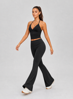 Avrane The Amandine Deep-V Halter Cami Top - women's open-back longline cami