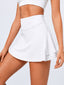 Avrane Thea Club Skort - women's tiered flowy tennis skort with deep side pocket in white