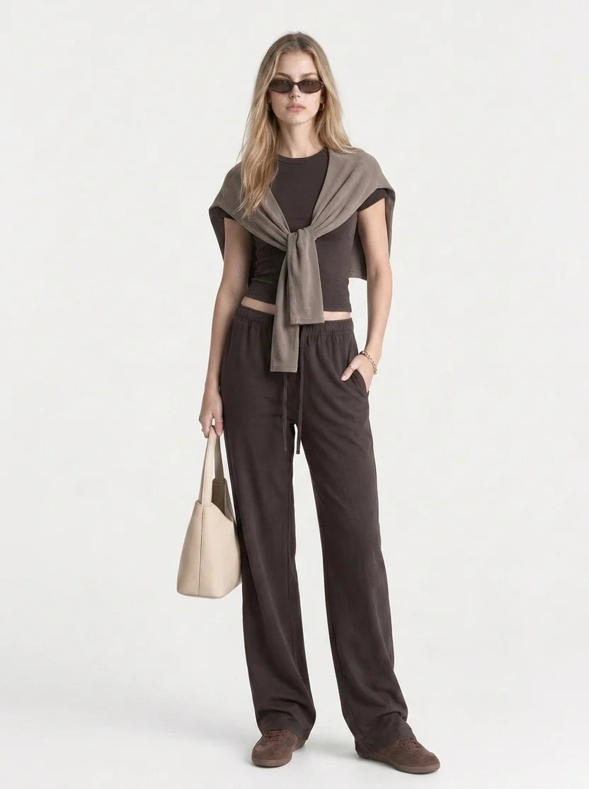 Avrane Wynn Knit Tie Shoulder Shrug