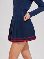 Avrane Elodie Colorblock Pleated Skort - women's colorblock pleated skort with built-in shorts