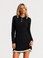 Avrane The Abigail Cable-Knit Polo Set