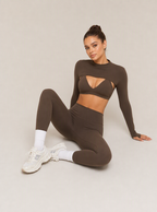 Avrane The Genevieve Cutout Top - women's long-sleeve cutout bra-layer crop top