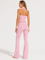 Avrane The Odette Foldover Flare Bottom - women's high-rise stretch flare pants