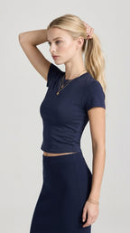 Avrane Hallie Crew Neck Crop Tee