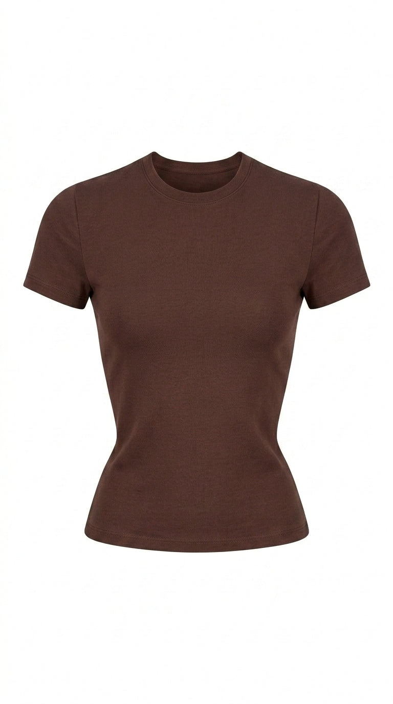 Avrane Hallie Crew Neck Crop Tee