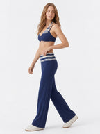 Avrane The Camille Polka-Dot Stripe Set - women's polka-dot and stripe high-stretch set in cream black polka dot, black white polka dot, black stripe, navy white polka dot, navy stripe, brown white polka dot, brown stripe