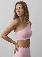 Avrane The Veda Scalloped One-Shoulder Top - women's asymmetric longline crop top